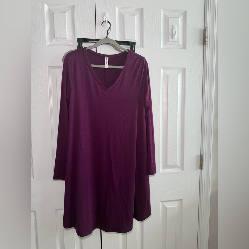 Zenana Outfitters Deep Plum V-Neck Tunic